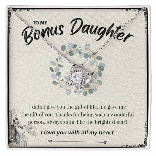 My Bonus Daughter | My brightest star - Love Knot Necklace